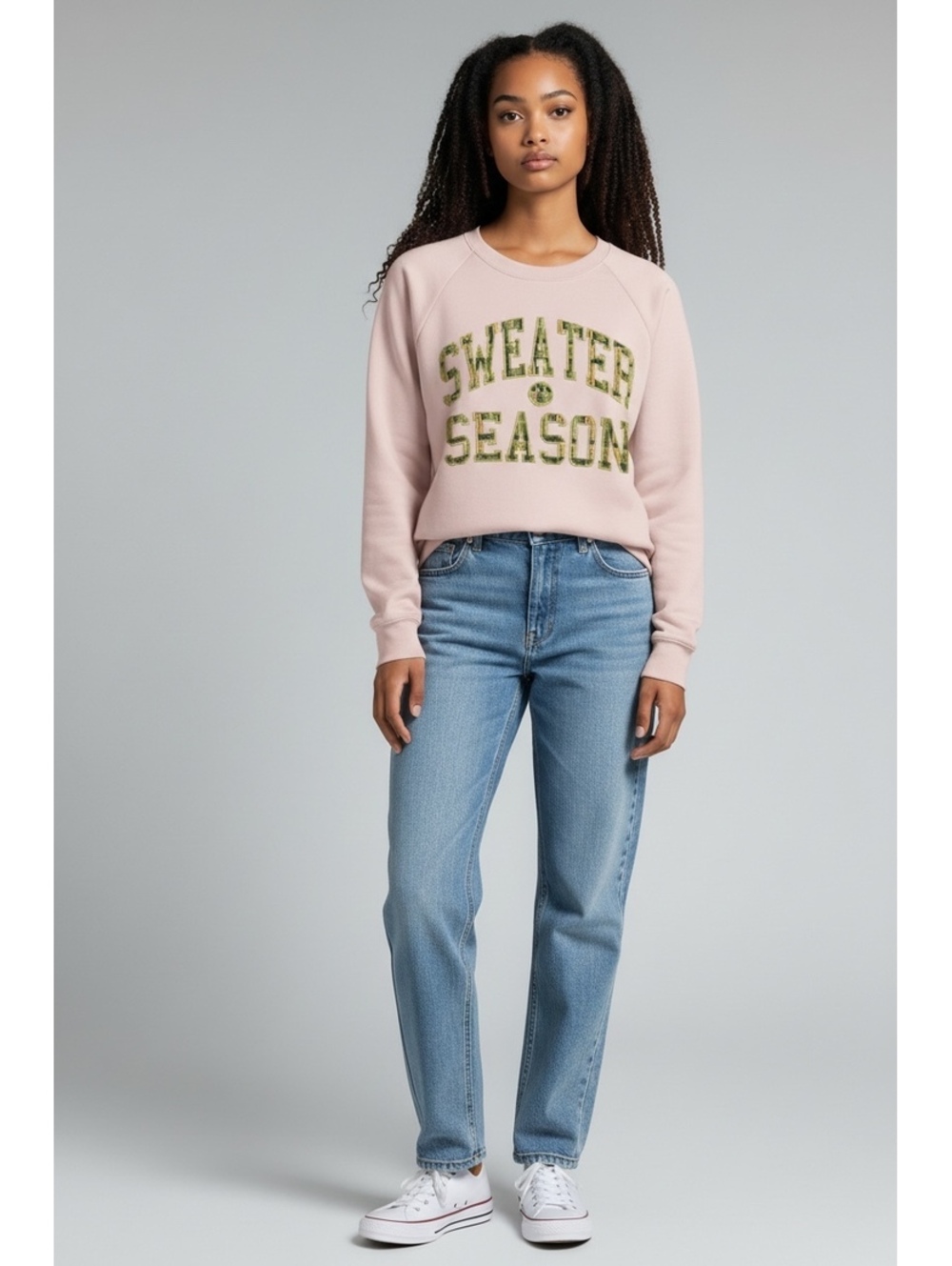 Simple Southern Women's Pink 'Sweater Season' Fleece Pullover Sweatshirt, Size S